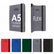 różne kolory - Kalendarz książkowy A5 FLEXI, tygodniowy, notesowy