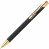 czarny - Długopis metalowy GLENDALE ze złotymi elementami