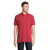 Koszulka polo męska z czesanej bawełny Sol's PACIFIC Folk Red Twin