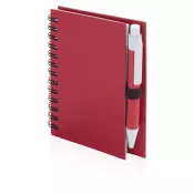 czerwony - Notatnik ok. A7 z długopisem