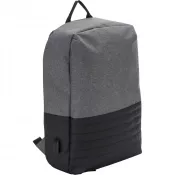 czarny - Plecak chroniący przed kieszonkowcami, przegroda na laptopa 15"