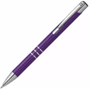 fioletowy - Długopis metalowy z 3 srebrnymi ringami