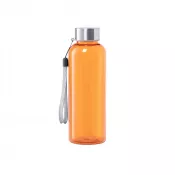 pomarańczowy - Butelka szklana z zakrętką ze stali nierdzewnej 500 ml