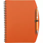 pomarańczowy - Notatnik ok. A5 z długopisem