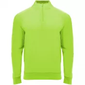 Fluor Green - Epiro bluza unisex z długim rękawem i zamkiem błyskawicznym 1/4 200 g/m²