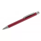 czerwony - Długopis aluminiowy z gumowaną powierzchnią GOMA