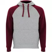 Garnet-Szary melanż - Badet dwukolorowa bluza z kapturem unisex