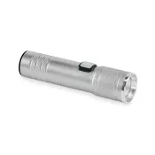 Latarka COB z aluminium z recyklingu FLASHRA Srebrny Mat