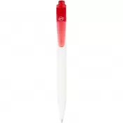 Biały-Czerwony przezroczysty - Thalaasa długopis z plastiku pochodzącego z oceanów