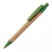 zielony - Długopis bambusowo-słomkowy