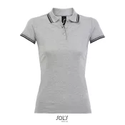 Polo damskie z piki 200 g/m² Sol's PASADENA WOMEN Grey Melange/ French Navy