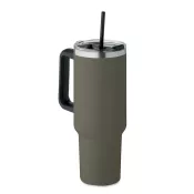 Kubek termiczny stalowy ze słomką 1200 ml SUMA Ciemnozielony