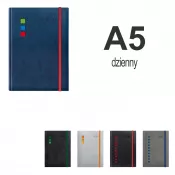 Kalendarz książkowy A5 DZIENNY z registrami, kwadraciki