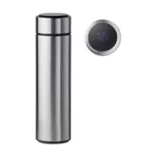 Butelka termiczna z termometrem LED 450 ml POLE Srebrny Mat