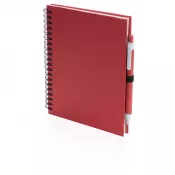 czerwony - Notatnik ok. A5 z długopisem