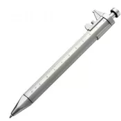 szary - Długopis plastikowy z suwmiarką PRESCOT