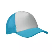 Czapka trucker 5-panelowa 150 g/m² BUBBLE Biały/Turkusowy