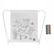 biały - Zocolo Worek ze sznurkiem do kolorowania RPET, zwierzęta
