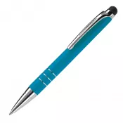 niebieski - Długopis z dotykowym rysikiem