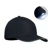 Czapka z daszkiem z podświetleniem LED 220 g/m² LUZCAP Czarny