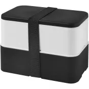 Biały-Czarny - Dwupoziomowe pudełko na lunch 2 x 700 m MIYO