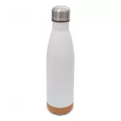 biały - Reklamowa butelka próżniowa z korkowym spodem Jowi 500 ml