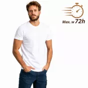 Biały - Koszulka reklamowa ROLY ATOMIC bawełna 150 g/m²