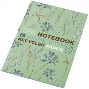 Zielony - Notatnik A5 Novella Austen z miękką okładką z materiału z recyklingu, 50 kartek