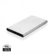 srebrny - Power bank 4000 mAh z aluminium z recyklingu