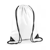 White - Reklamowy plecak na sznurkach  poliestrowy BagBase BG10, 34 x 45 cm