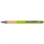 irish green - Długopis metalowy z uchwytem z bambusa i touch penem