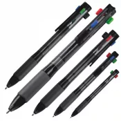 czarny - Długopis plastikowy 4w1 NEAPEL