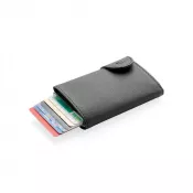 czarny, srebrny - Etui na karty kredytowe i portfel C-Secure, ochrona RFID