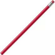 czerwony - Ołówek z gumką niezatemperowany