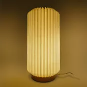 naturalny-t - Składana papierowa lampa LED Coollux Aurora Tall na drewnianej podstawie, 32 cm