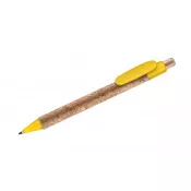 żółty - Długopis z naturalnego korka KORTE
