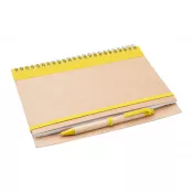 żółty - Notes na spirali z długopisem Tunel
