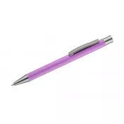 różowy - Długopis aluminiowy z gumowaną powierzchnią GOMA