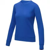 Niebieski - Damska bluza z okrągłym dekoltem Zenon