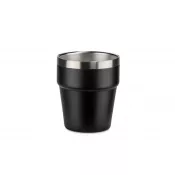 czarny - Kubek z recyklingowanej stali nierdzewnej MAKEL 300 ml