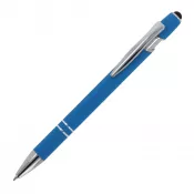 jasnoniebieski - Długopis metalowy gumowany Paris