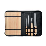 Zestaw do grilla z deską do krojenia w etui GRILLE Czarny