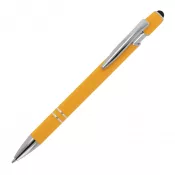 żółty - Długopis metalowy gumowany Paris