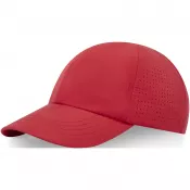 Czerwony - Mica 6 panelowa czapka GRS z recyklingu o młodzieżowym kroju