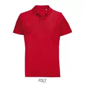 Koszulka polo unisex z czesanej bawełny Sol's PULSE Czerwony