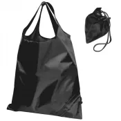 czarny - Składana torba poliestrowa na zakupy