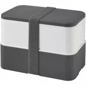 Biały-Szary - Dwupoziomowe pudełko na lunch 2 x 700 m MIYO