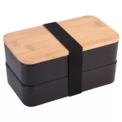 czarny - Lunch box DOUBLE LEVEL