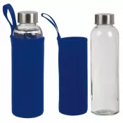 niebieski - Butelka reklamowa szklana 500 ml Klagenfurt