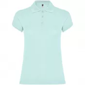 Zielony miętowy - Star koszulka damska polo z krótkim rękawem